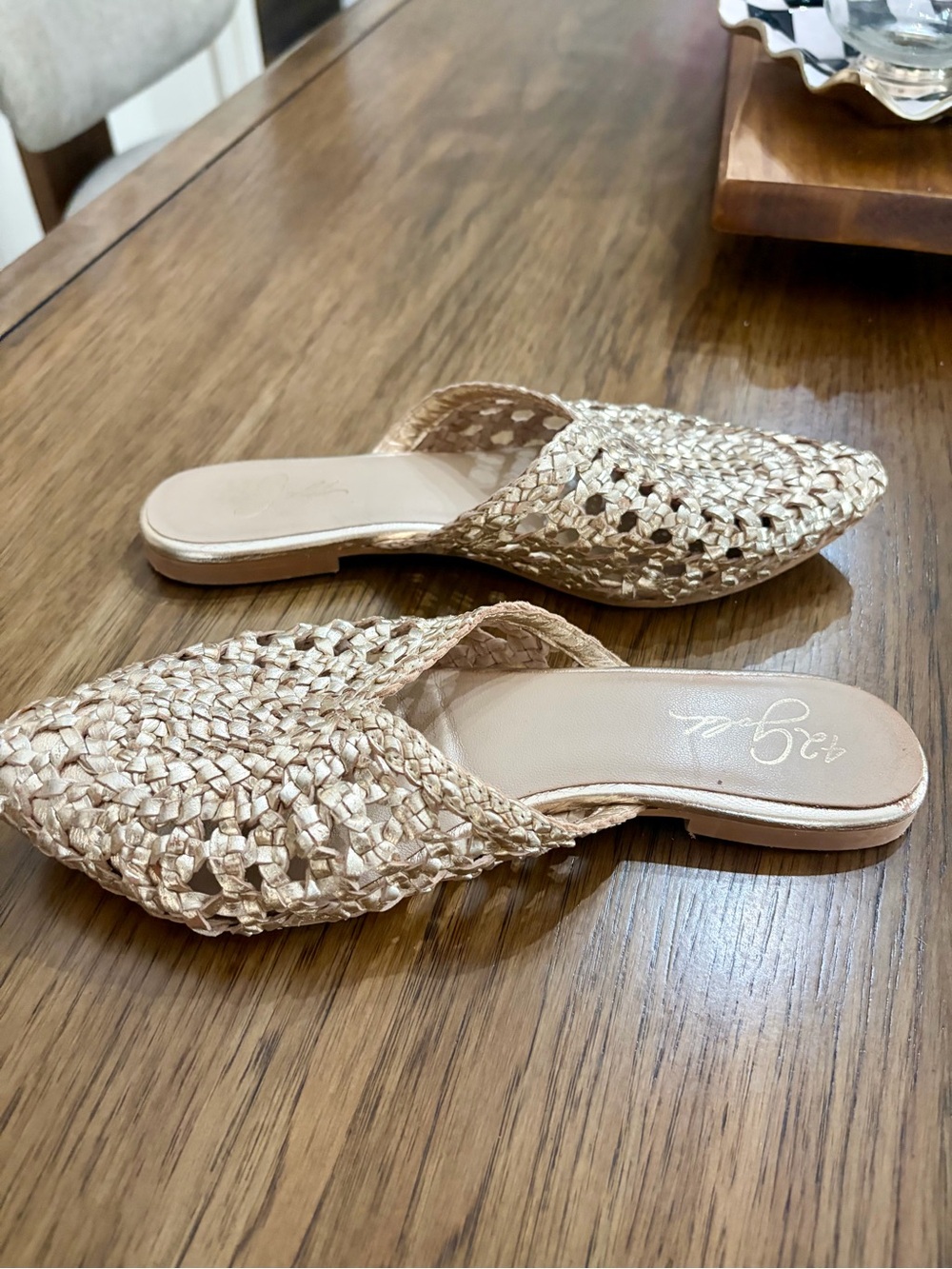 42 Gold Charmed Mules - Picture 4 of 9